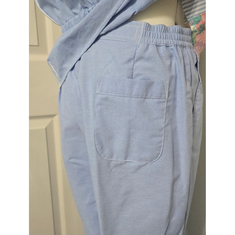 VTG Napa Valley Pastel Floral Blue Two Piece Set Size Large Pants Vest Grandma - Picture 8 of 12